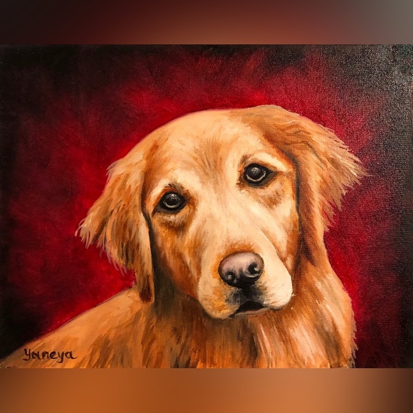 Custom pet portrait, pet memorial, oil painting canvas, dog, cat - Picture 11 of 16
